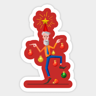 Christmas Tree Man Sticker